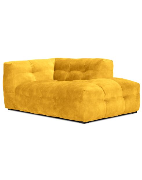 Méridienne velours Droite Vesta jaune - 170x102x68 cm