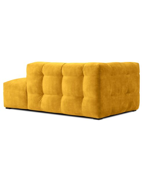Méridienne velours Droite Vesta jaune - 170x102x68 cm