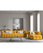 Méridienne velours Droite Vesta jaune - 170x102x68 cm