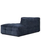 Méridienne velours Droite Vesta bleue - 170x102x68 cm