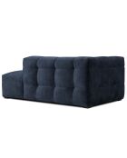 Méridienne velours Droite Vesta bleue - 170x102x68 cm