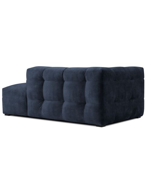 Méridienne velours Droite Vesta bleue - 170x102x68 cm