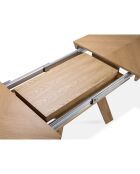 Table extensible Njal bois naturel - 100x180x76 cm