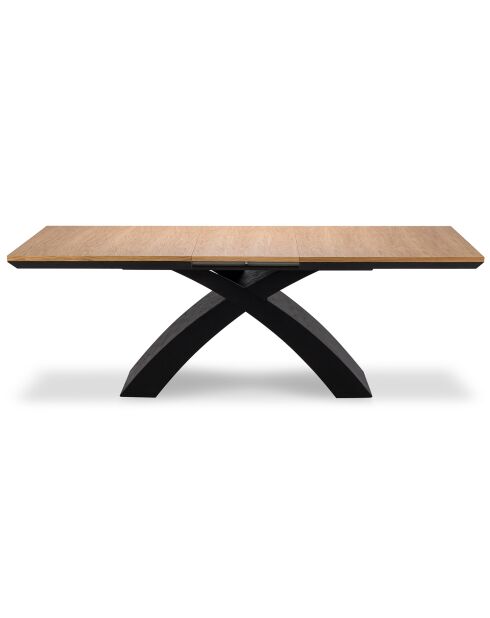 Table extensible Helga bois naturel/noir - 100x170x76 cm