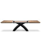 Table extensible Helga bois naturel/noir - 100x170x76 cm