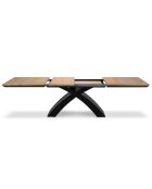 Table extensible Helga bois naturel/noir - 100x170x76 cm