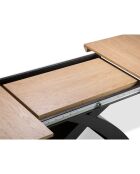 Table extensible Helga bois naturel/noir - 100x170x76 cm