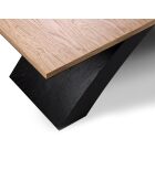 Table extensible Helga bois naturel/noir - 100x170x76 cm