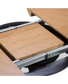 Table extensible Magnus bois naturel/noir - D.120x76 cm