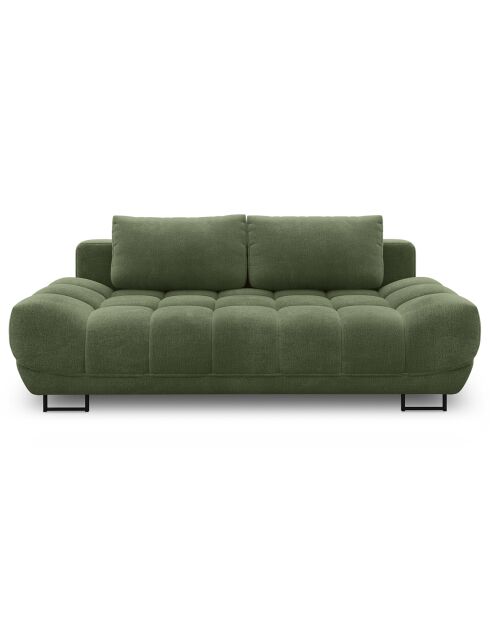 Canapé convertible avec coffre de rangement Cirrus vert - 215x112x90 cm