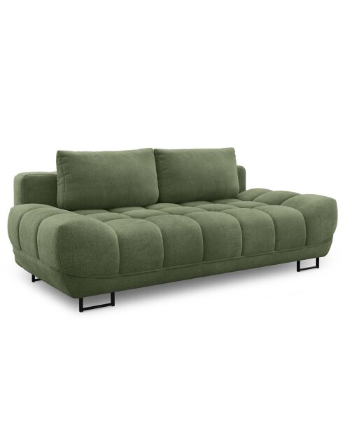 Canapé convertible avec coffre de rangement Cirrus vert - 215x112x90 cm