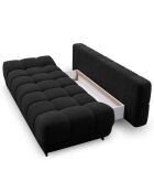 Canapé convertible avec coffre de rangement Cirrus noir - 215x112x90 cm