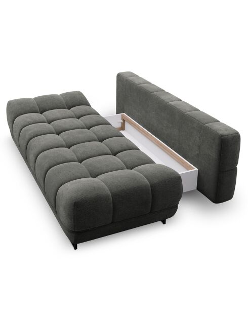 Canapé convertible avec coffre de rangement Cirrus gris foncé - 215x112x90 cm