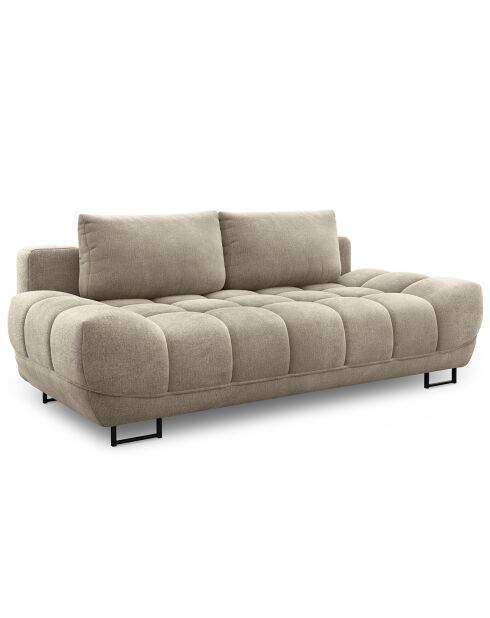 Canapé convertible avec coffre de rangement Cirrus beige - 215x112x90 cm