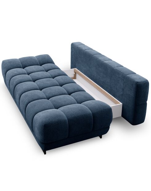 Canapé convertible avec coffre de rangement Cirrus bleu - 215x112x90 cm