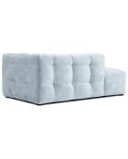 Méridienne velours Gauche Vesta bleu clair - 170x102x68 cm