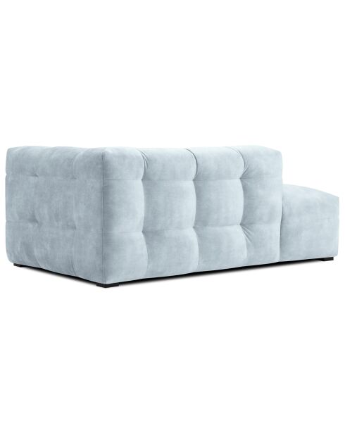 Méridienne velours Gauche Vesta bleu clair - 170x102x68 cm