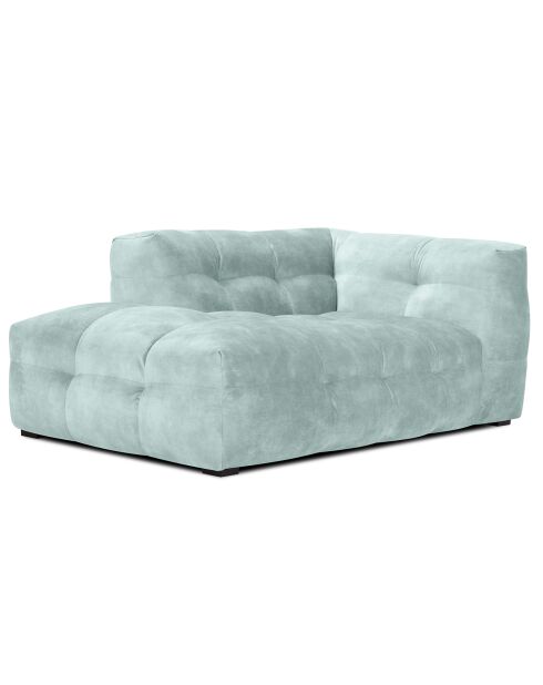 Méridienne velours Gauche Vesta menthe - 170x102x68 cm