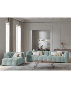 Méridienne velours Gauche Vesta menthe - 170x102x68 cm
