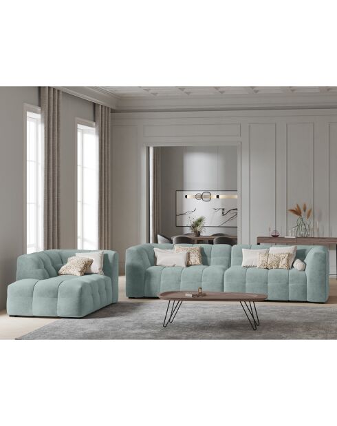 Méridienne velours Gauche Vesta menthe - 170x102x68 cm