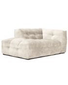 Méridienne velours Gauche Vesta beige - 170x102x68 cm