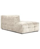 Méridienne velours Gauche Vesta beige - 170x102x68 cm