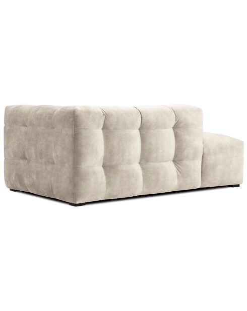 Méridienne velours Gauche Vesta beige - 170x102x68 cm