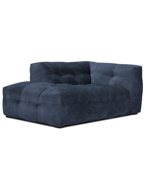 Méridienne velours Gauche Vesta bleue - 170x102x68 cm