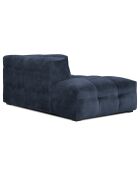 Méridienne velours Gauche Vesta bleue - 170x102x68 cm