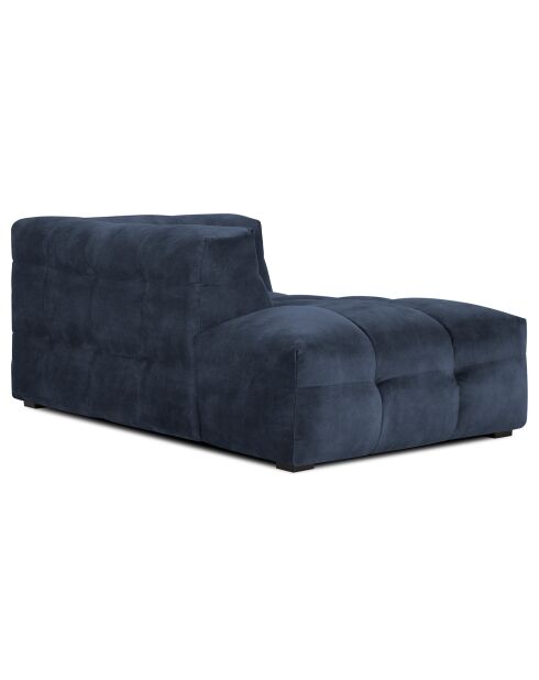 Méridienne velours Gauche Vesta bleue - 170x102x68 cm