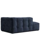 Méridienne velours Gauche Vesta bleue - 170x102x68 cm