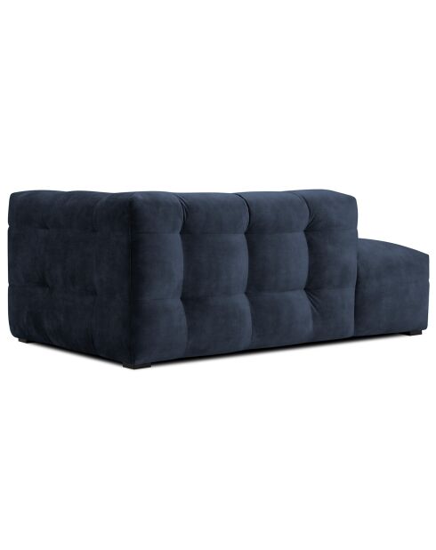 Méridienne velours Gauche Vesta bleue - 170x102x68 cm