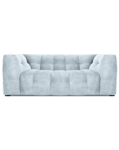 Canapé Velours 2 places Vesta bleu clair - 208x102x68 cm
