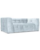 Canapé Velours 2 places Vesta bleu clair - 208x102x68 cm