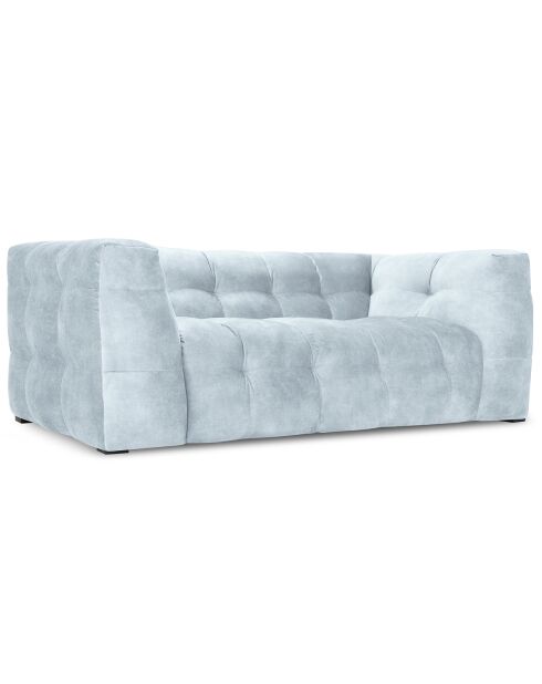 Canapé Velours 2 places Vesta bleu clair - 208x102x68 cm