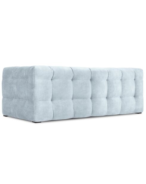 Canapé Velours 2 places Vesta bleu clair - 208x102x68 cm