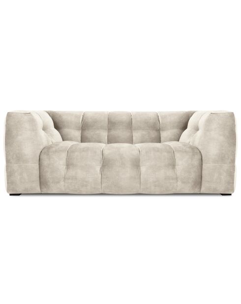 Canapé Velours 2 places Vesta beige - 208x102x68 cm