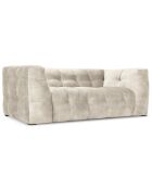 Canapé Velours 2 places Vesta beige - 208x102x68 cm