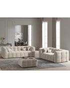 Canapé Velours 2 places Vesta beige - 208x102x68 cm