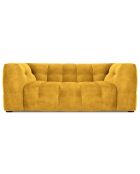 Canapé Velours 2 places Vesta jaune - 208x102x68 cm