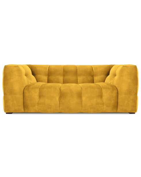 Canapé Velours 2 places Vesta jaune - 208x102x68 cm