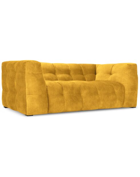 Canapé Velours 2 places Vesta jaune - 208x102x68 cm