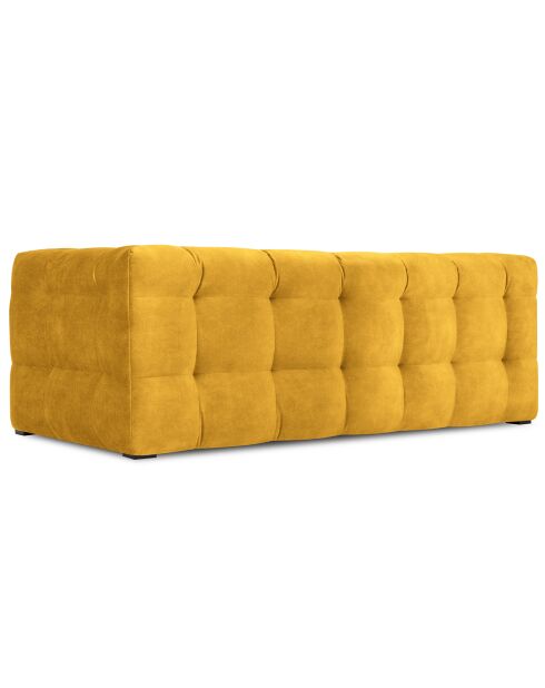 Canapé Velours 2 places Vesta jaune - 208x102x68 cm