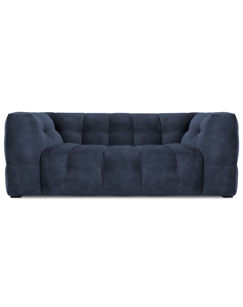 Canapé Velours 2 places Vesta bleu - 208x102x68 cm