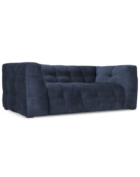 Canapé Velours 2 places Vesta bleu - 208x102x68 cm