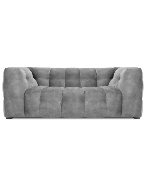 Canapé Velours 2 places Vesta gris - 208x102x68 cm