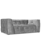 Canapé Velours 2 places Vesta gris - 208x102x68 cm