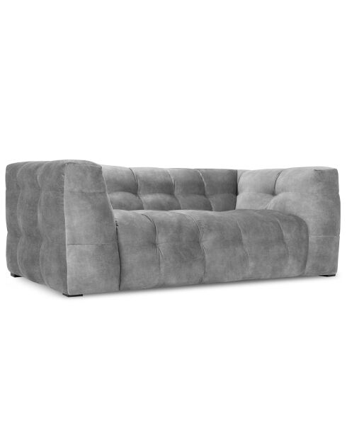 Canapé Velours 2 places Vesta gris - 208x102x68 cm
