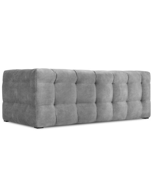 Canapé Velours 2 places Vesta gris - 208x102x68 cm