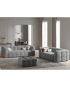 Canapé Velours 2 places Vesta gris - 208x102x68 cm